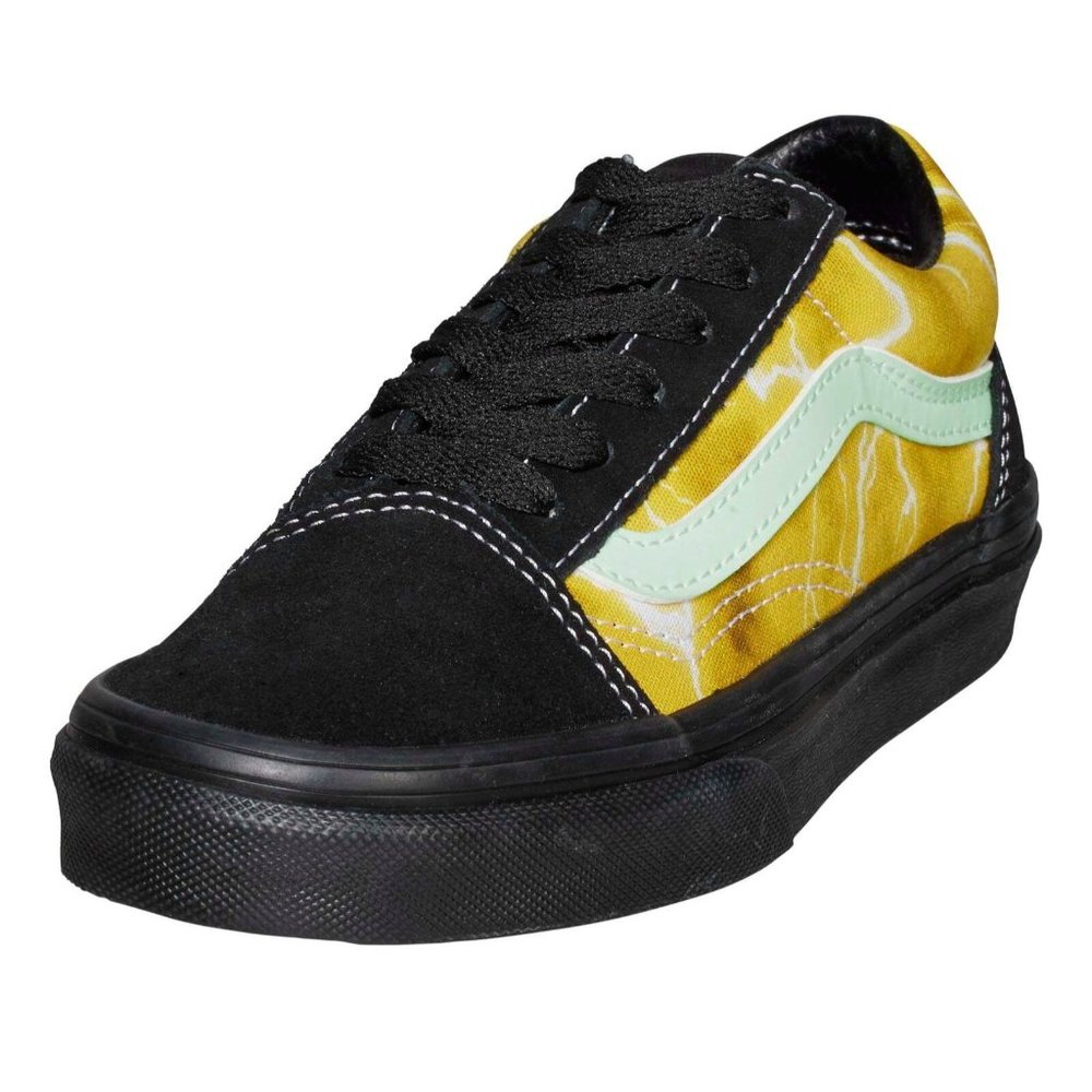 Vans Kids' Preschool Old Skool Shoes Black Yellow Glow in the Dark Select Size - Picture 2 of 11
